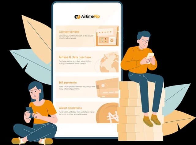 AirtimeFlip app showing all services on mobile